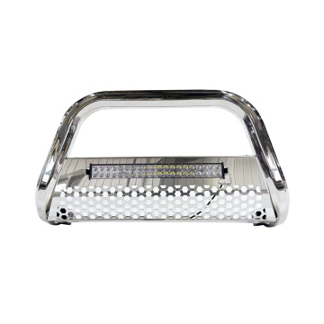 Octagon tube stainless steel front bumper with light