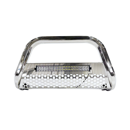 Octagon tube stainless steel front bumper with light