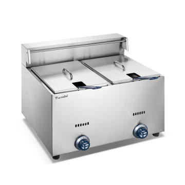 Furnotel Commercial Gas Fryer with 2 Tanks for Continuous Potato Chip Production