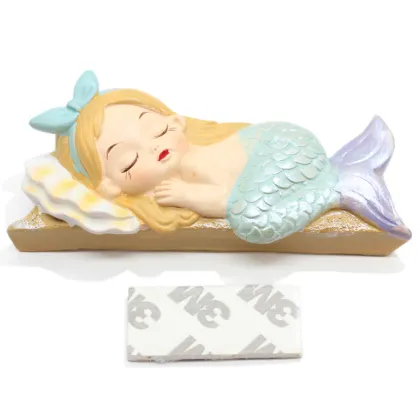 94mm Resin Sleeping Beauty Figurine Mini 3D Mermaid Sculpture for Car Decorations Home Diy Accessory