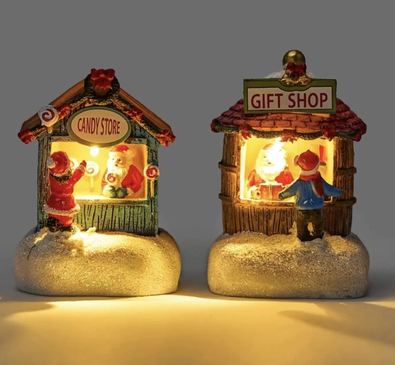 Colorful Christmas Snow Scene House Decor