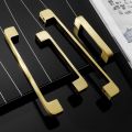 Minimalist Pirinç Mat Fırçalanmış Altın Dolap Kulpları