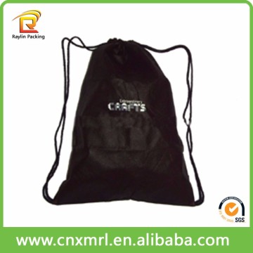 Factory Wholesale Large Size Black Drawstring Non Woven Bag
