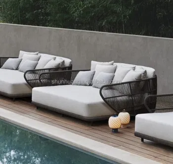 Hot Sale Outdoor Poolside Big Size Rope Daybed Sun Bed