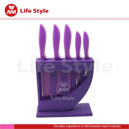 Harp 5pcs plastic kitchen knife block