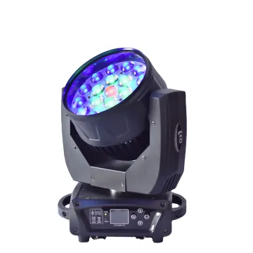 Pro DJ Disco Lighting: 19x15 Zoom Wash Moving Head with Lyre Wash, 19x15W Ring Effect, RGBW 4in1