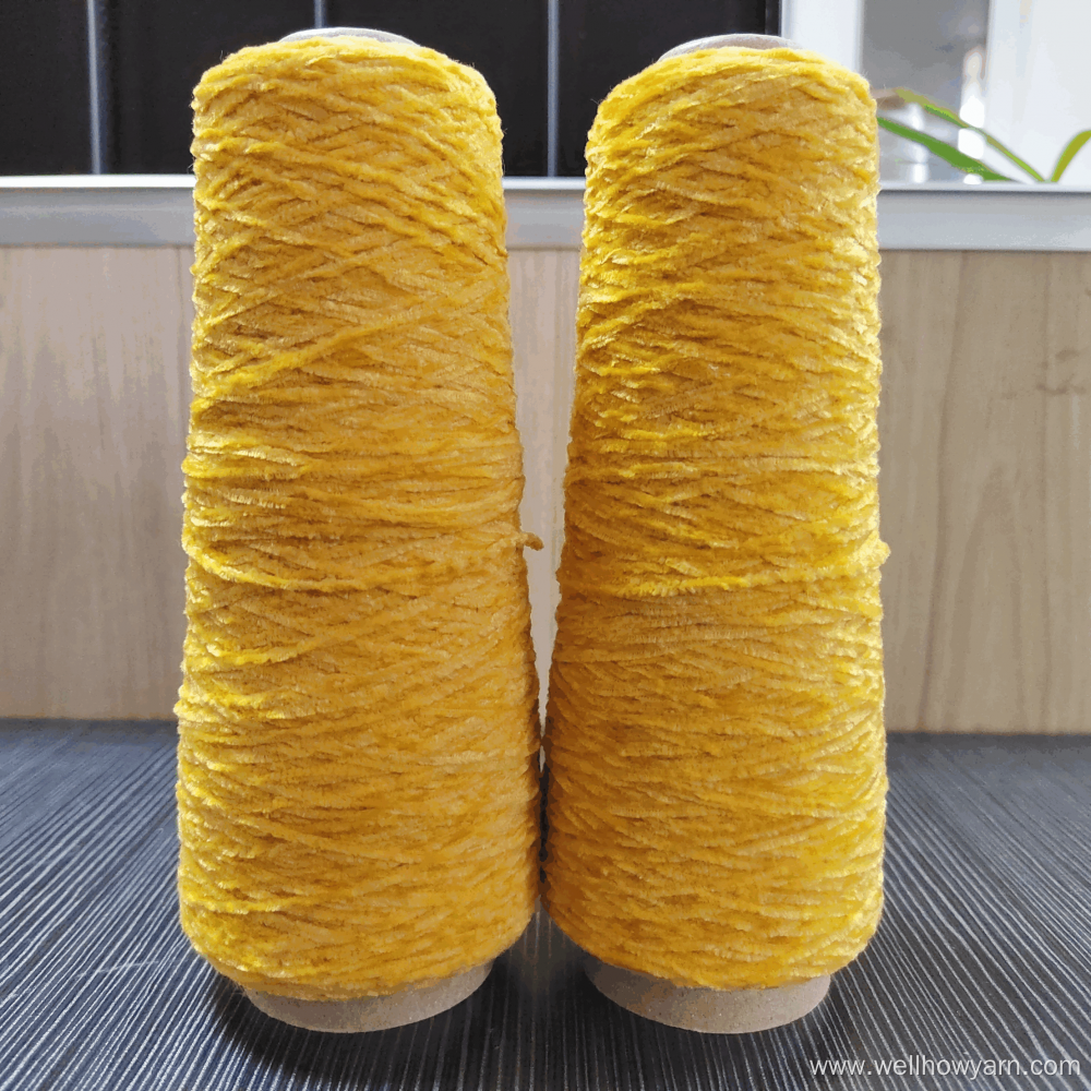 yellow super chunky chenille yarn