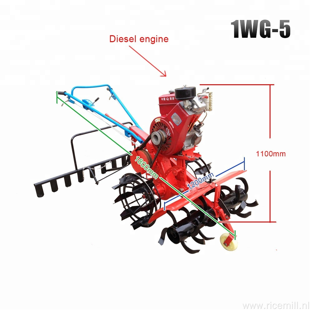 Diesel Engine Rotavator Farm Machine Mini Power Tiller