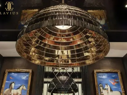 Modern stylish golden brass lighting chandelier