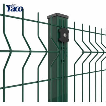 6ft 2030mm Height Dark Green RAL 6005 Welded Fence 3D Panel with Post