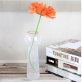 White Crystal Glass Flower Vase with Gold Rim