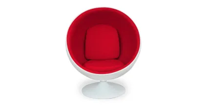 White Fiberglass Shell Ball Chair fabric