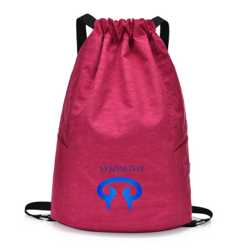 Customized large capacity drawstring bag travel backpack
