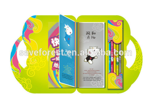 factory supplier asian game custom color pencils with a fact book