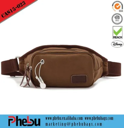 Canvas passport waist bag fanny pack