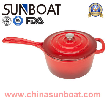 16*8cm enamel milk pot with long handle