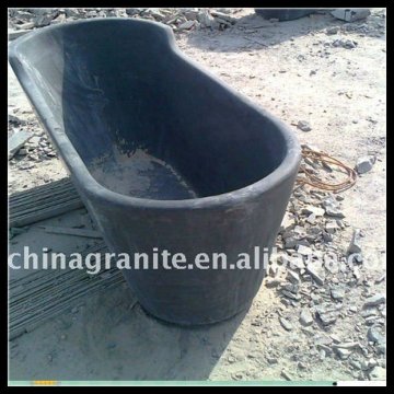 blue limestone bathtub