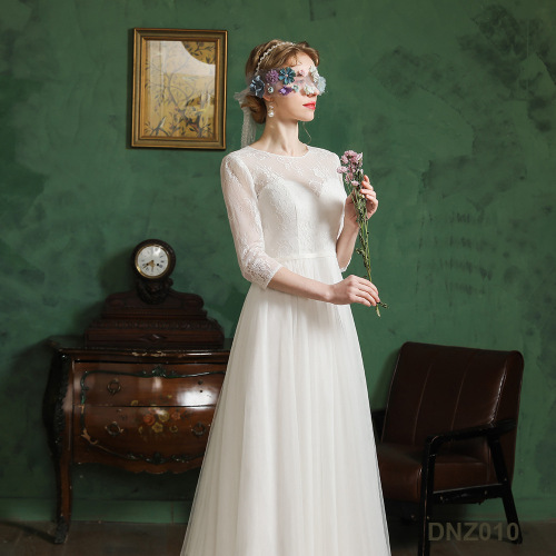 New Style Ball Gown Princess Lace Appliqued Long Sleeve muslim wedding dress bridal gowns
