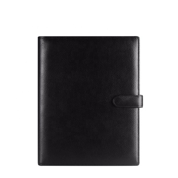 Premium Black Leather A5 Planner Cover with Custom Notebook Journal