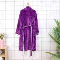 Purple 100% Polyester Bath Robe Bathrobe Women