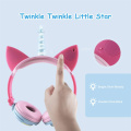 Over Ear Wired Kids Unicorn Headphone dengan LED