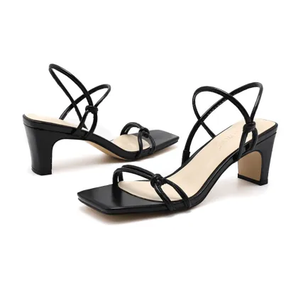 2021 round slim strap high heel women sandals