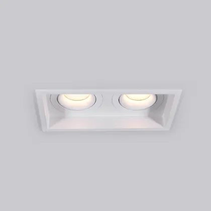 Double head square LED downlight fixture