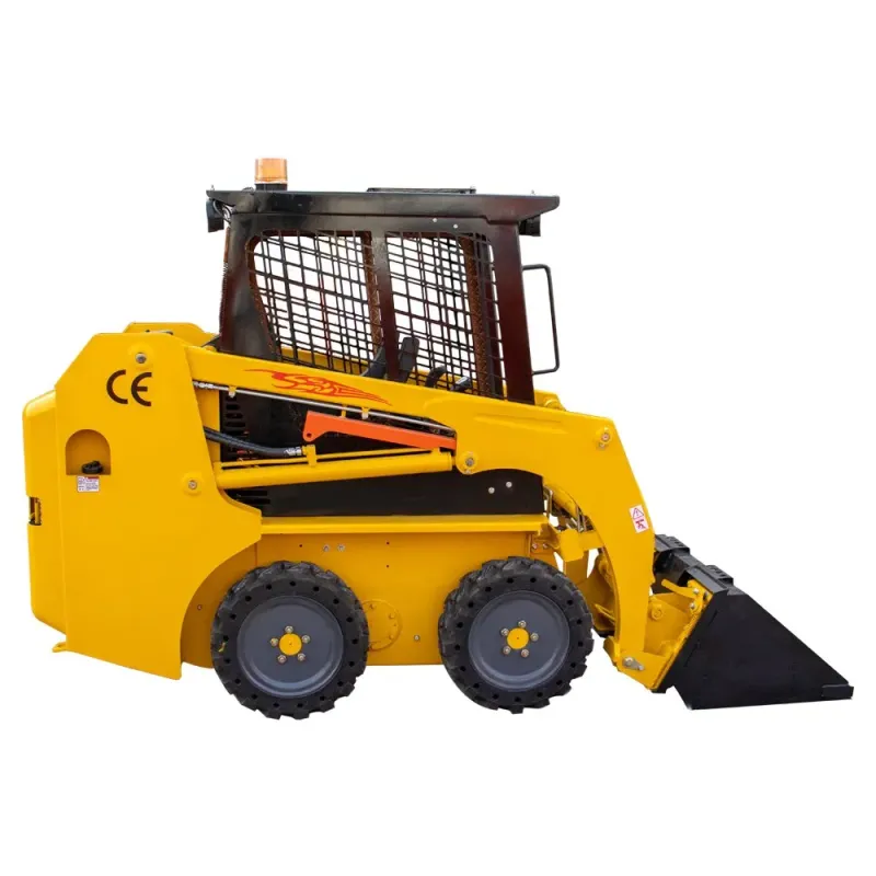 1 Ton Medium Skid Steer with Crawler, Auger, and Bucket Mixer Attachment