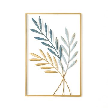 Modern Gold Luxury Wrought Iron Rectangle Wall Hanging Decor