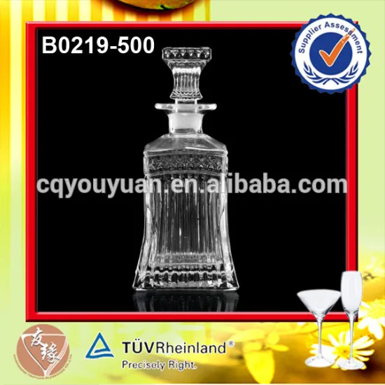 500ML Glass Lid Decanters By Wholesale Vodka Crystal Decanter