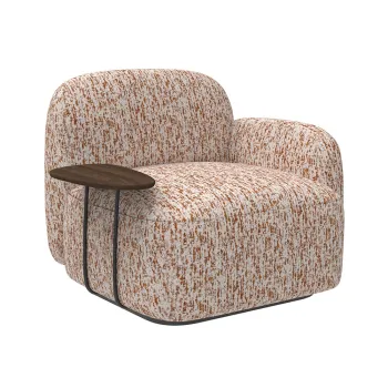 Modern Single Sofa with Swivel Lounge Armchair and Tea Table for Living Room