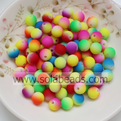 Moins cher 6 mm en plastique ronde Bubblegum minuscules perles