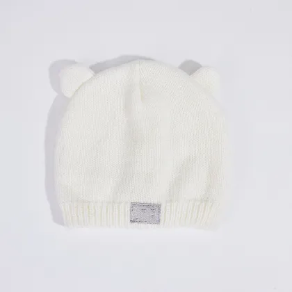baby autumn and winter knitted brimmed hat for winter