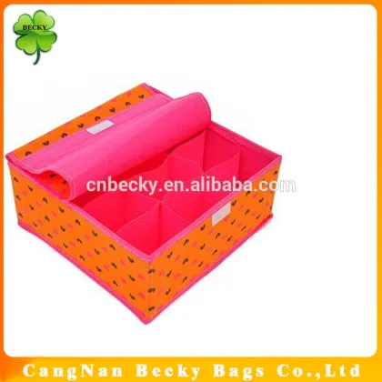 Household Essentials non woven fabric folded underware storage box with dividers