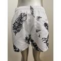 Leafy print men's beach shorts