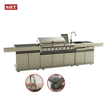 Commercial Kitchen Gas BBQ Grill Outdoor Cabinet in Stainless Steel