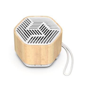Haut-parleur Bluetooth en bois 5W avec lumière LED, haut-parleur radio FM sans fil portable avec super basse
