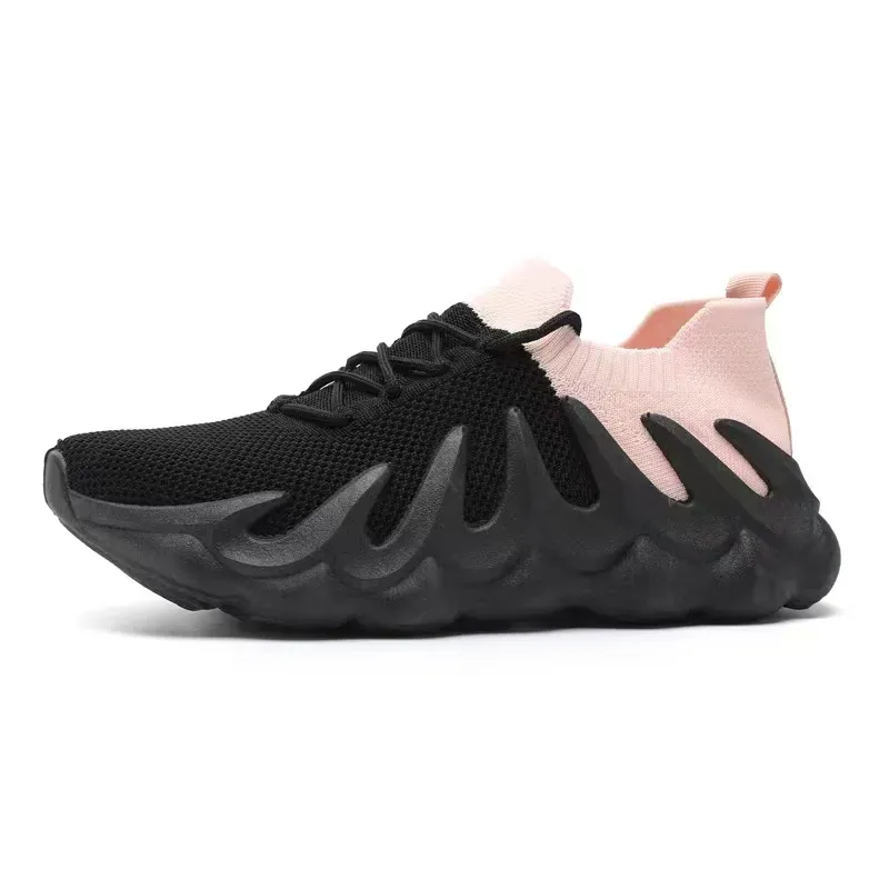 Customize Brand Fly Knitting Ladies Casual Tennis Athletic Shoes
