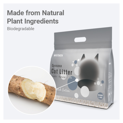 Arena de gato de yuca absorbente premium