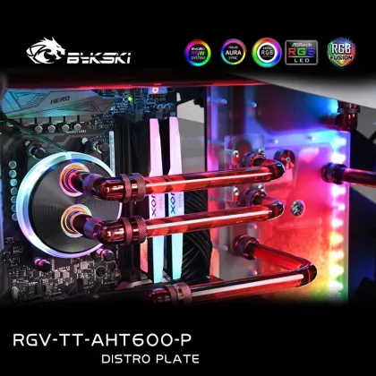 Bykski Distro Plate for Thermaltake AH T600 Case - 5V/12V RGB for 360+480 Radiator Water Cooling Loop