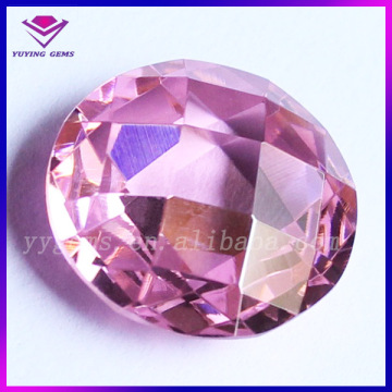 Fashion Big Size Zircon Checker Cut Pink Round Cubic Zirconia Jewelry Gemstone
