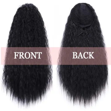 Curly Ponytail Hair 22 Inch Long Body Wave Ponytail hair Extension Synthetic Wrap Around Drawstring Hair with 2 Clips