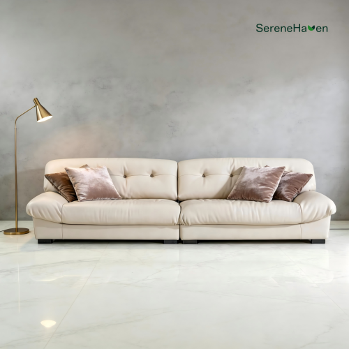 Divano in pelle soffice stile nuvola SereneHaven