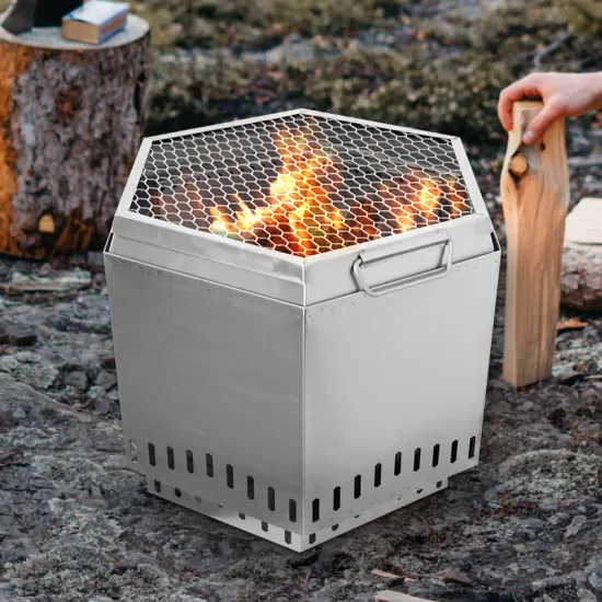 Charcoal Fire Pit Camping Outdoor Portable Carbon BBQ Grill  Fire 430 Stainless Steel Portable Burning Barbecue Stove