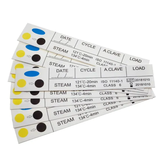 Class 6 disposable autoclave indicator strips