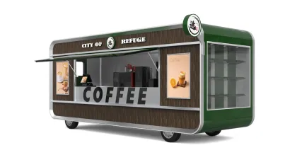 Custom modular mobile coffee trailer for North American