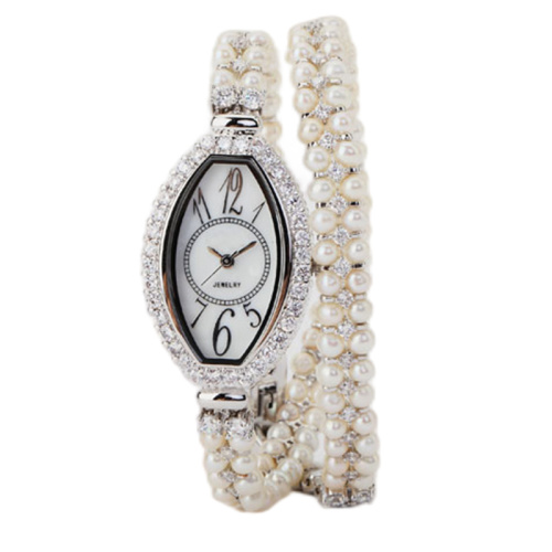 Luxo Pearl Jewelry Bracelet Quartz Watch