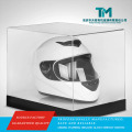 Vitrine de capacete de futebol em acrílico transparente com proteção UV com base preta