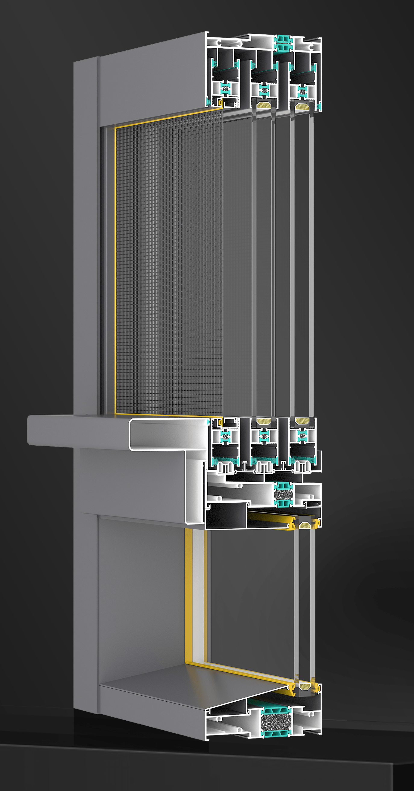 black sliding windows
