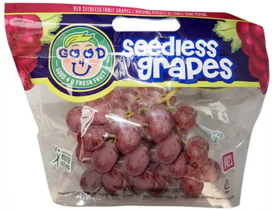 Premium Quality Plastic Grape Packaging Bags with Air Holes and Zip Lock